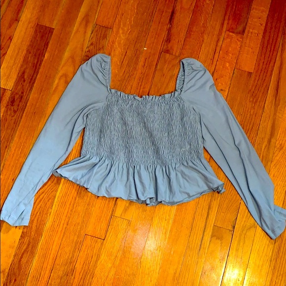 Truly Madly Deeply Tops - Blue/gray off shoulder top
